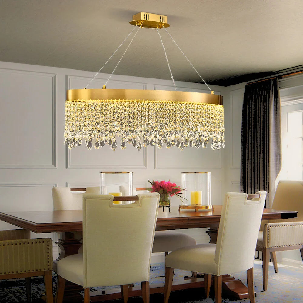 Modern Gold Chandelier Dining Room
