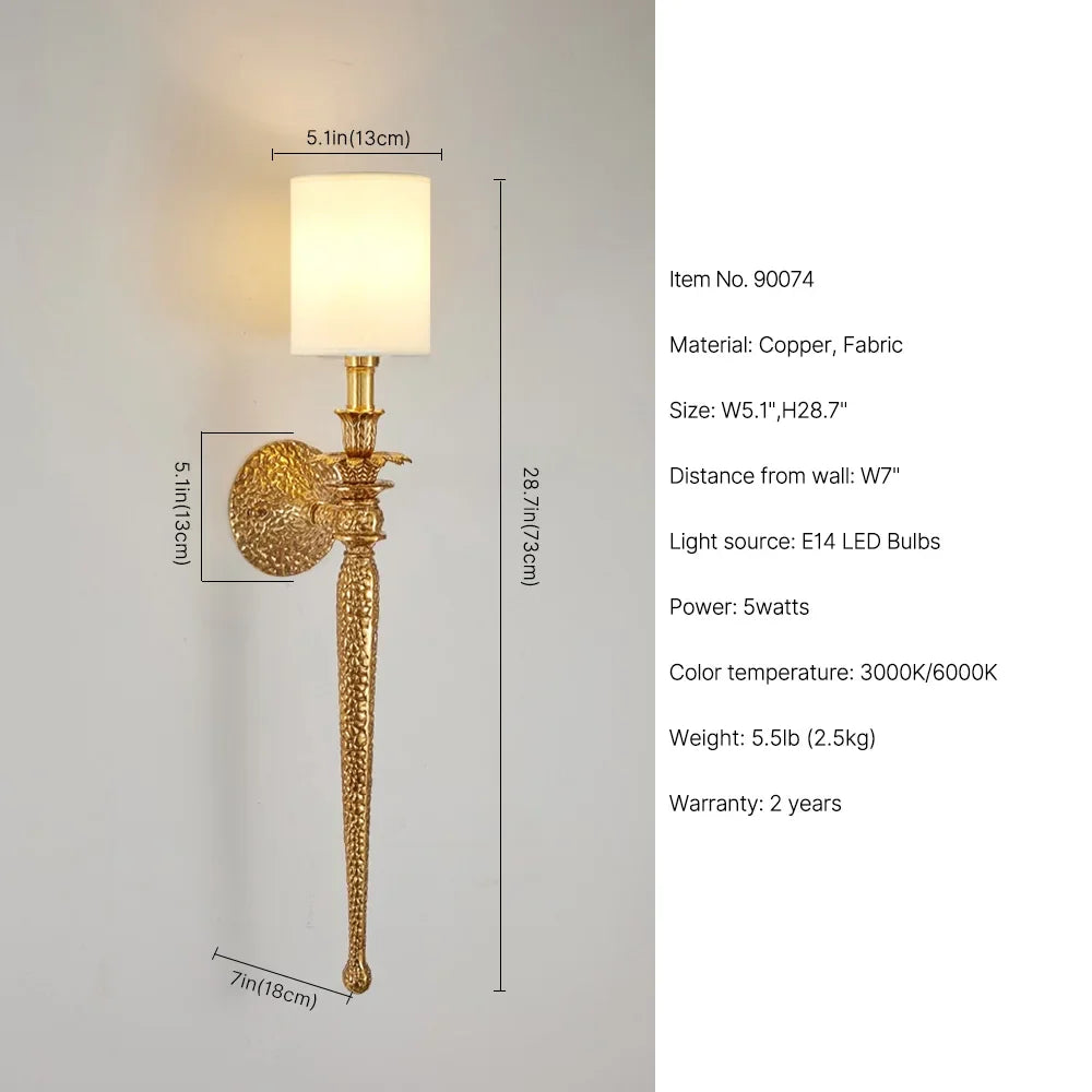 Single Wall Sconce Angled Fabric Shade