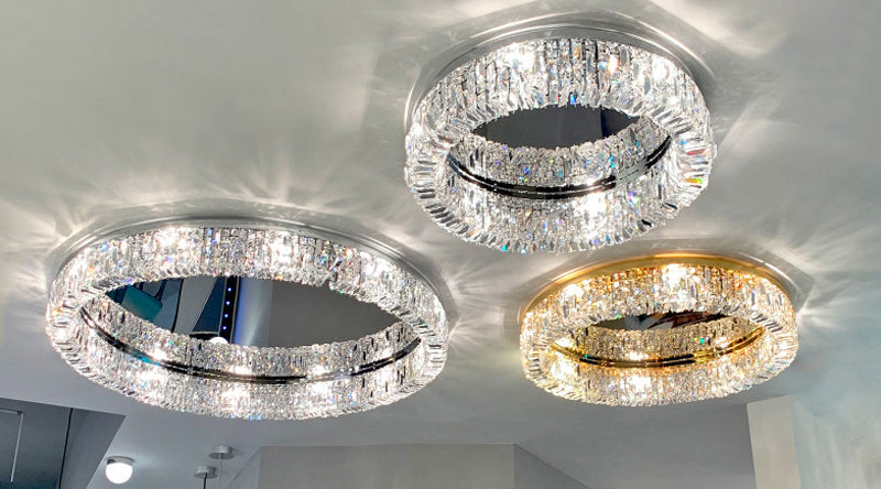 Luxury gold/chrome crystal ceiling chandelier