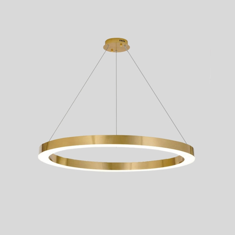 1 ring brushed gold led hanging lights