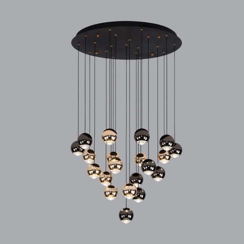20 lights led ball chandelier for staircase