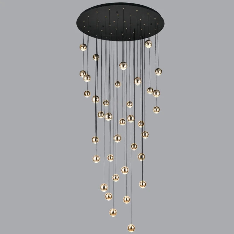 36 lights led ball chandelier for staircase