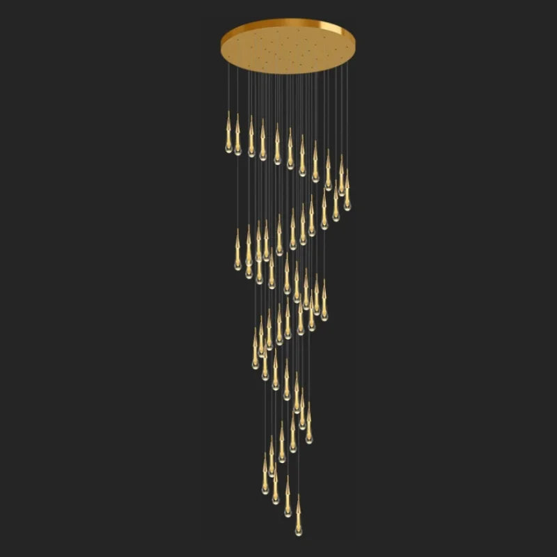 48 lights spiral staircase chandelier