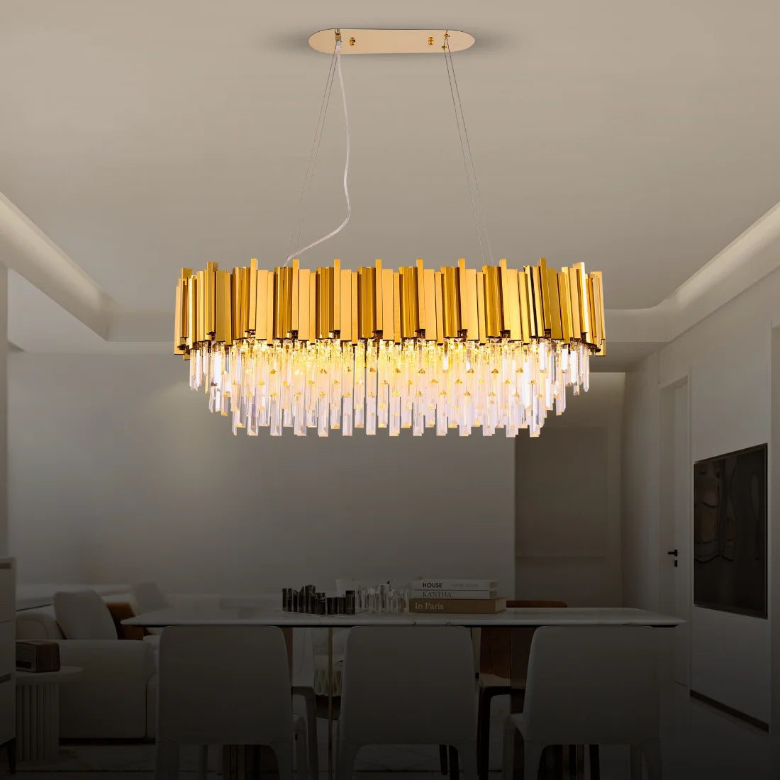 modern rectangular dining room chandelier