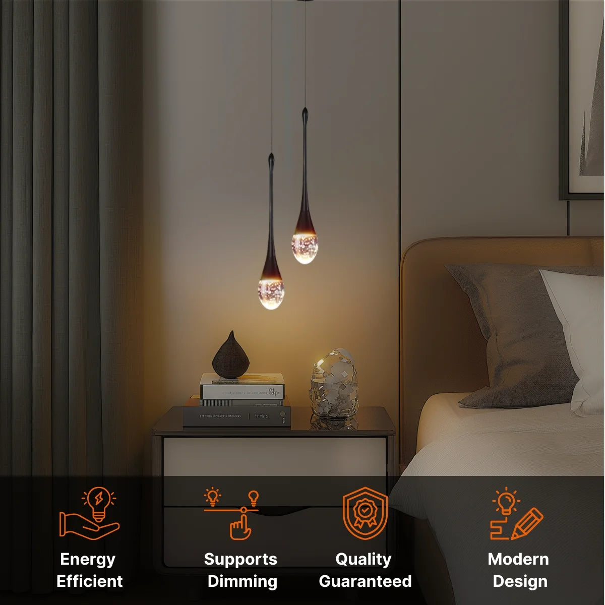 Drop Kitchen Pendant Lights Black