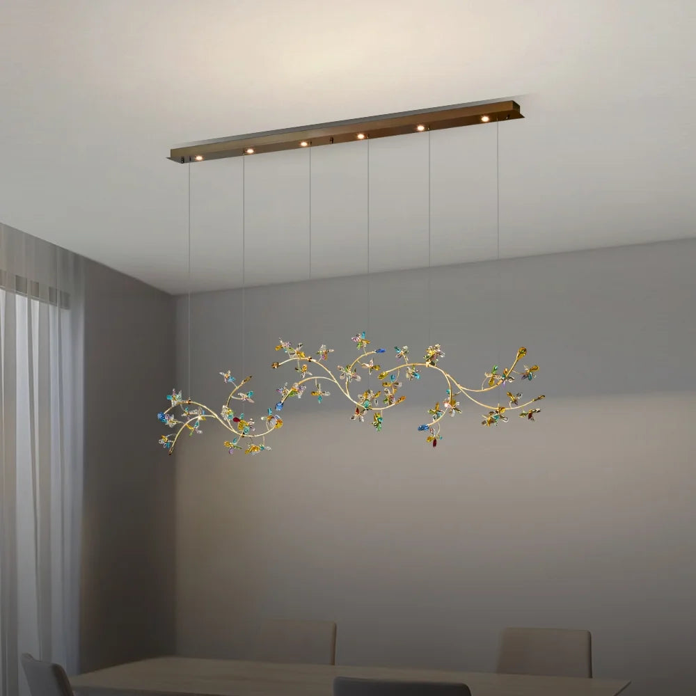 crystal flower pendant chandelier