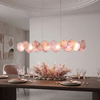 Bellini Glass Linear Chandelier, Gold Finish