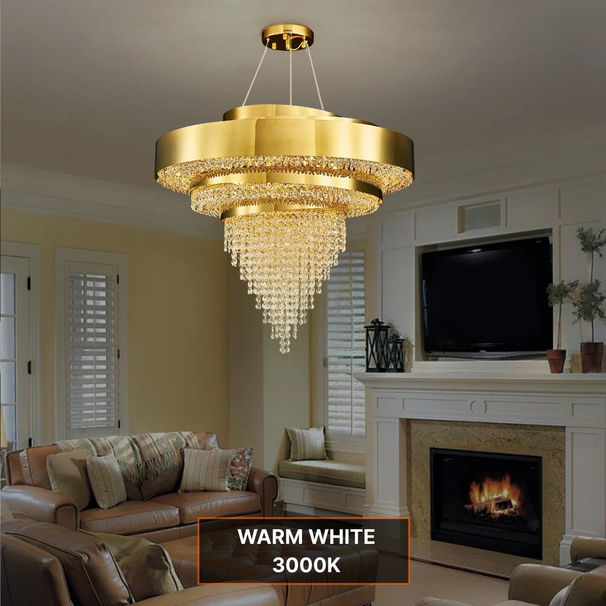 living room gold crystal chandelier