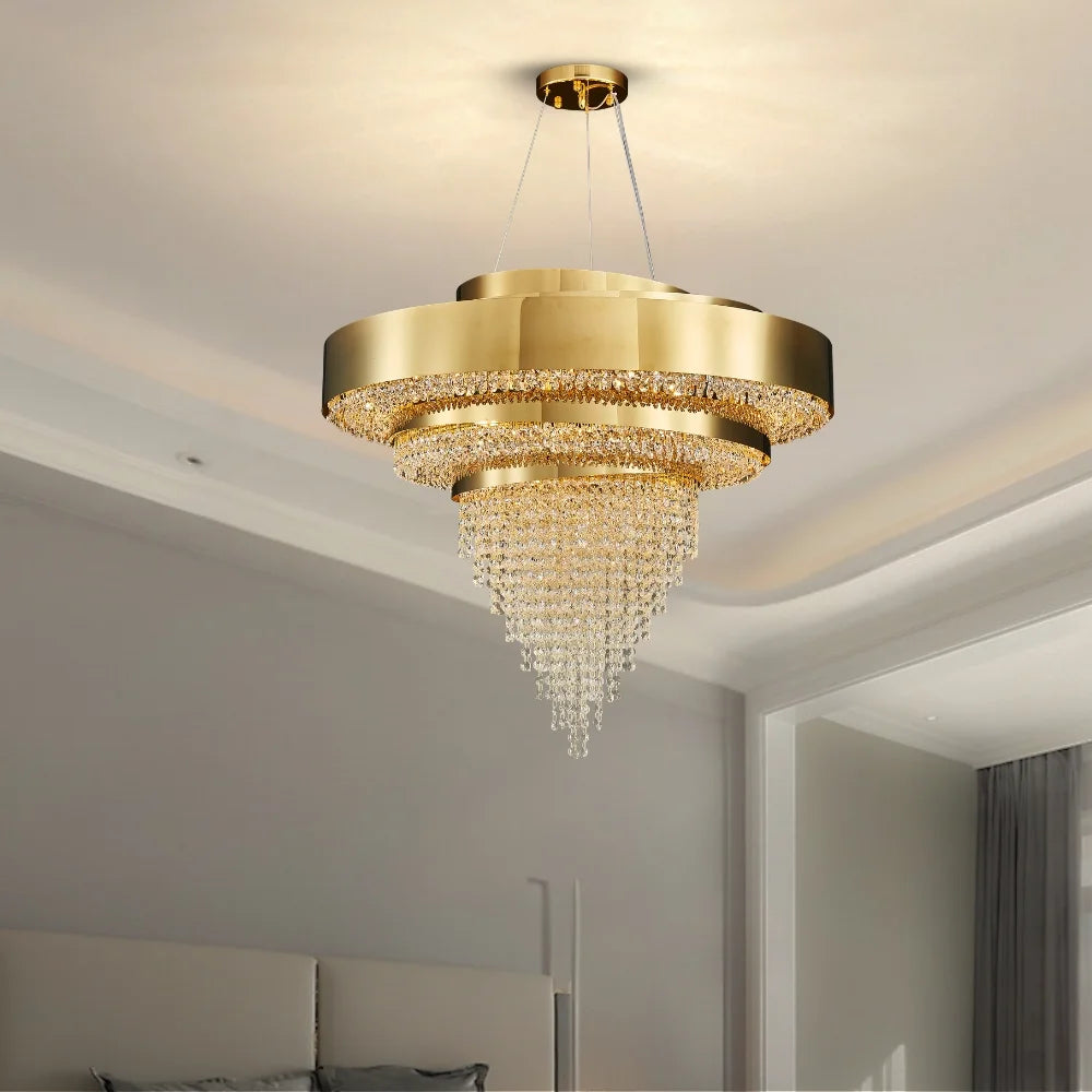 living room gold crystal chandelier