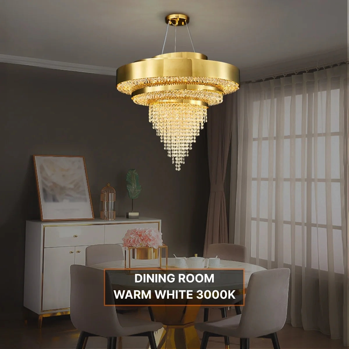 living room gold crystal chandelier