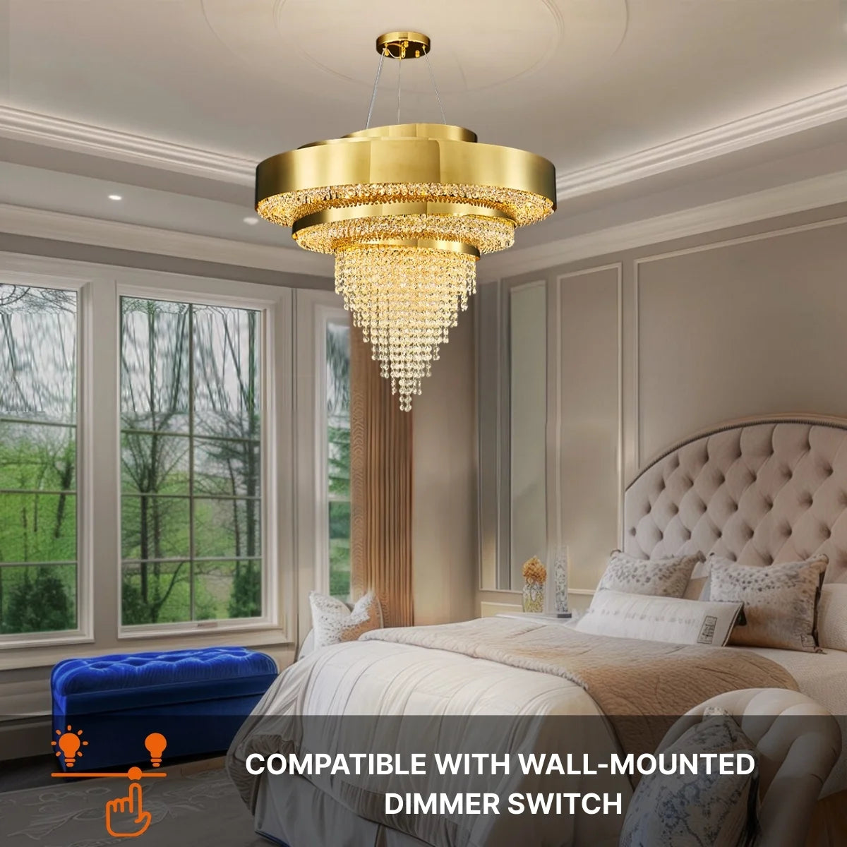 living room gold crystal chandelier