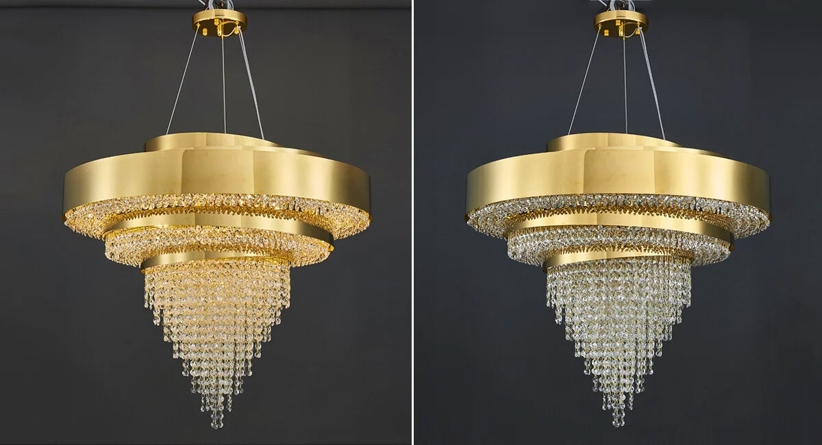 living room gold crystal chandelier