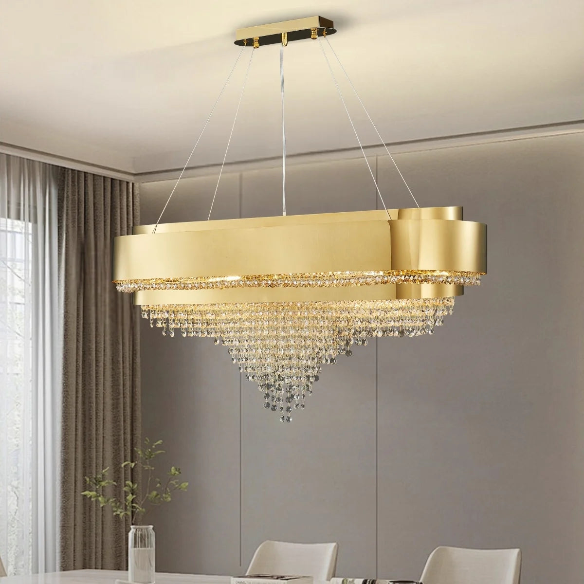 dining room gold crystal chandelier
