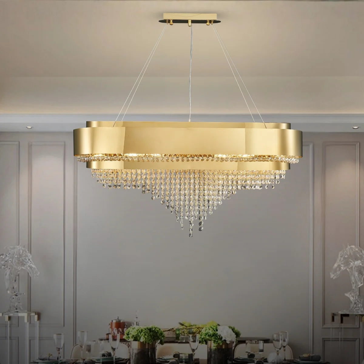 dining room gold crystal chandelier