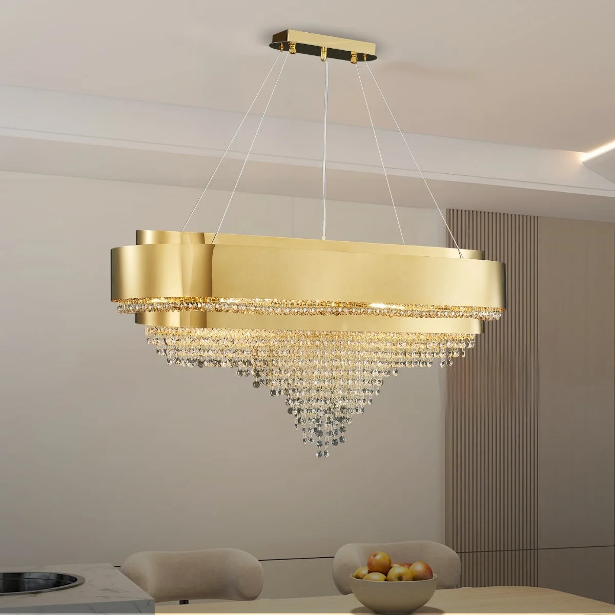 dining room gold crystal chandelier