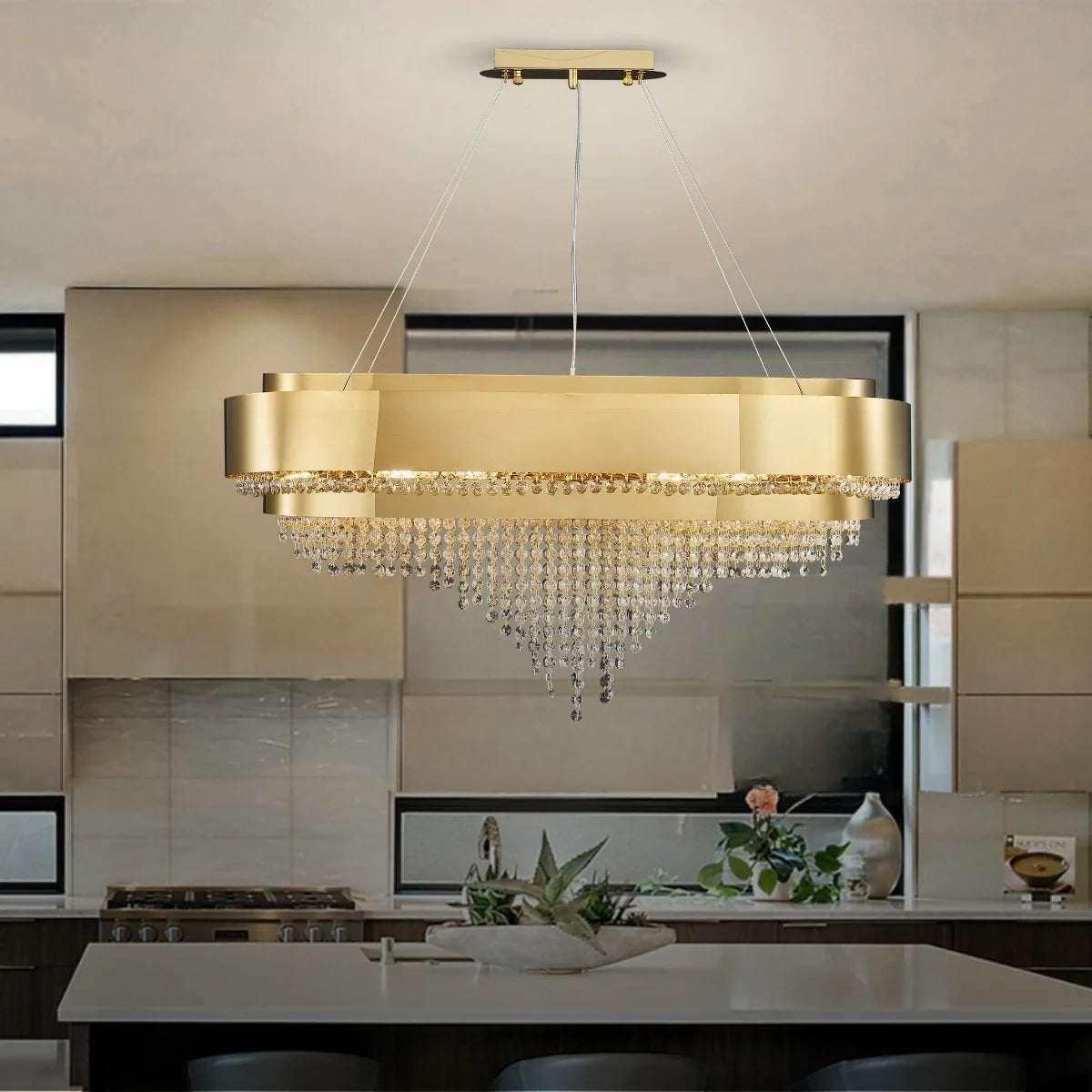 dining room gold crystal chandelier