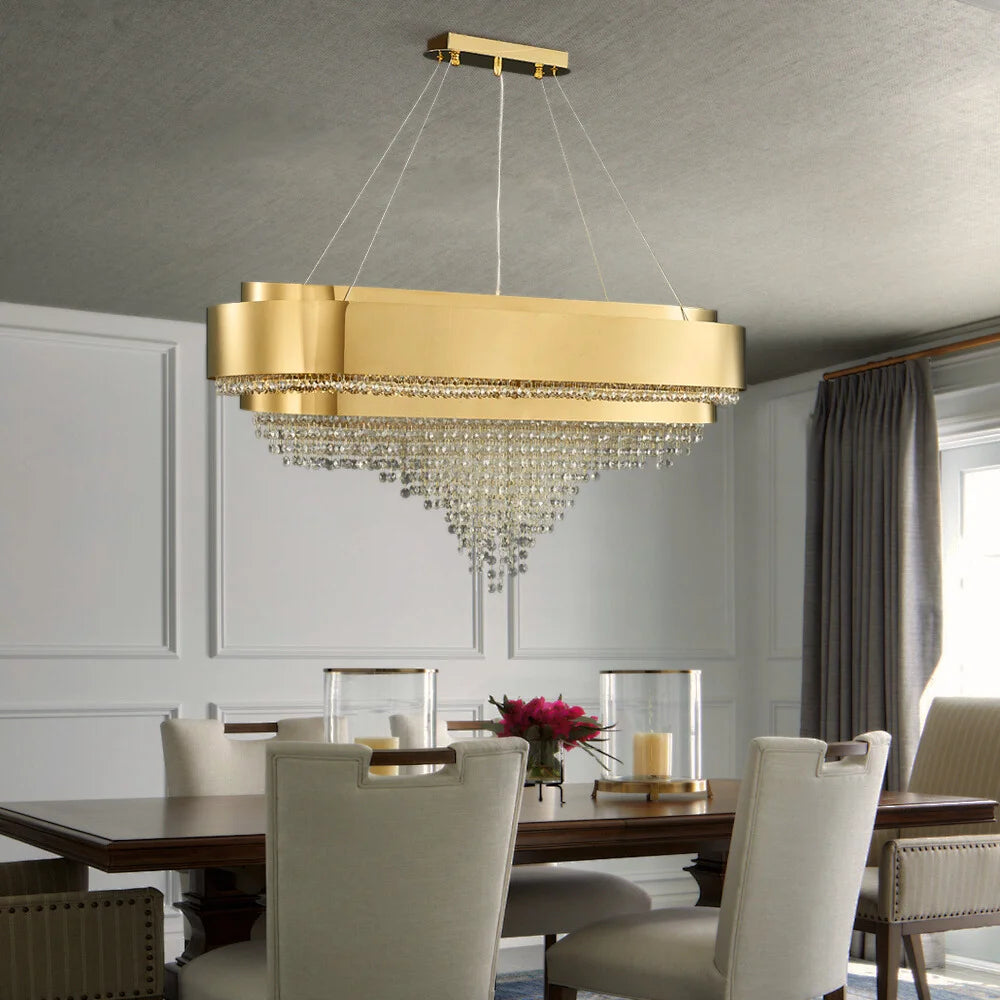 dining room gold crystal chandelier