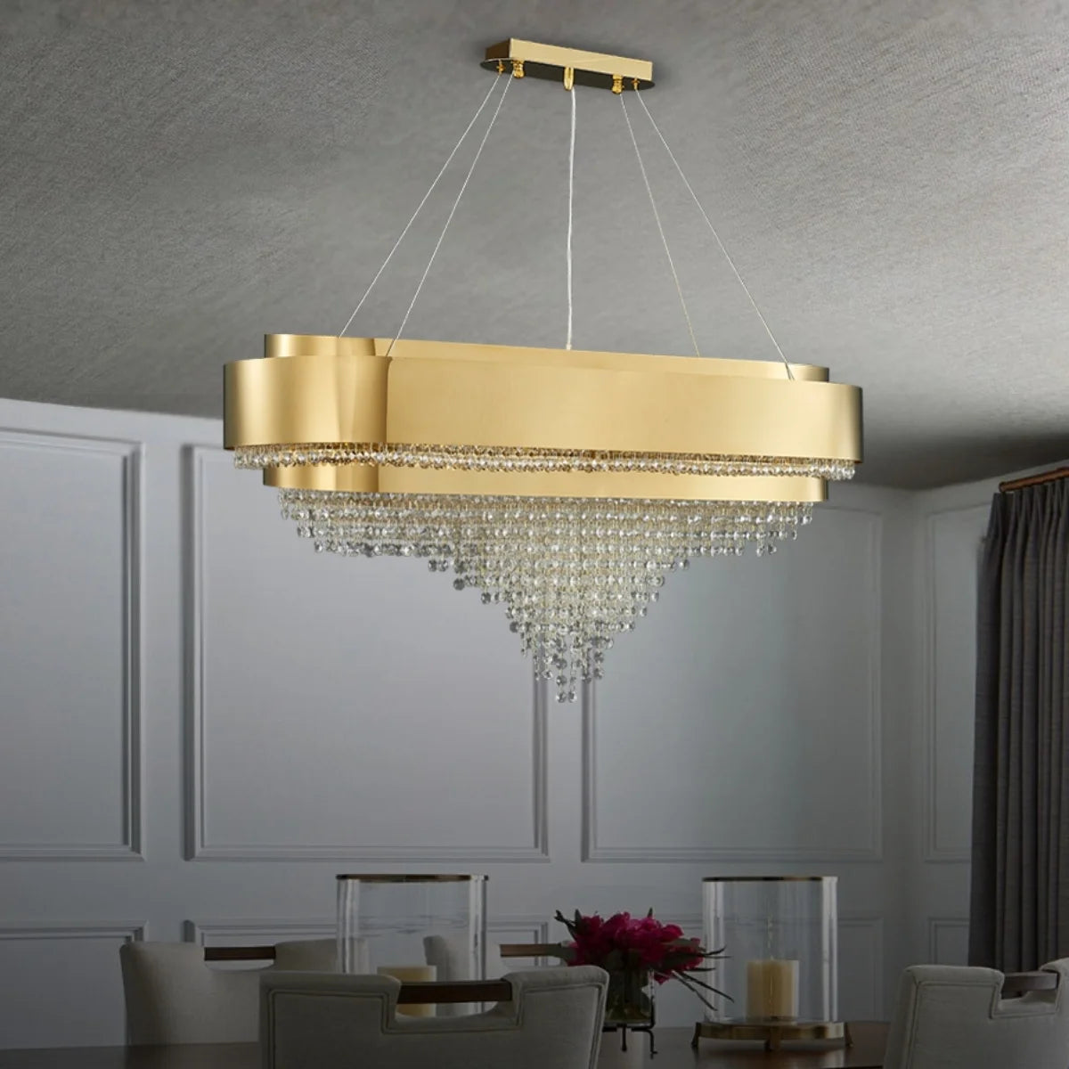 dining room gold crystal chandelier