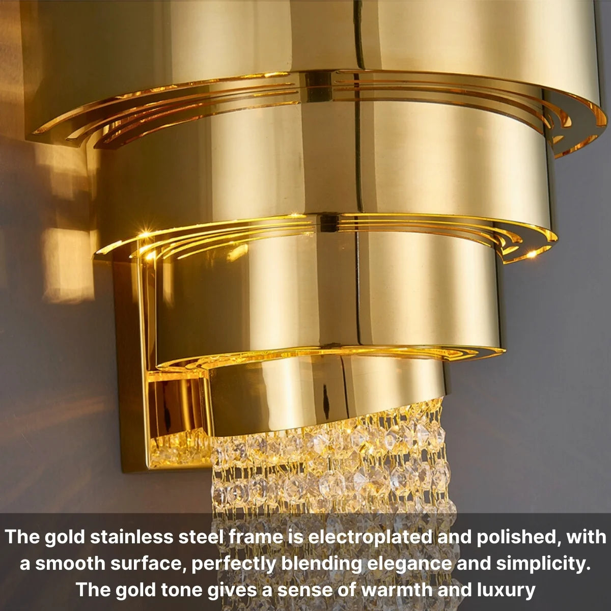 modern gold crystal sconce