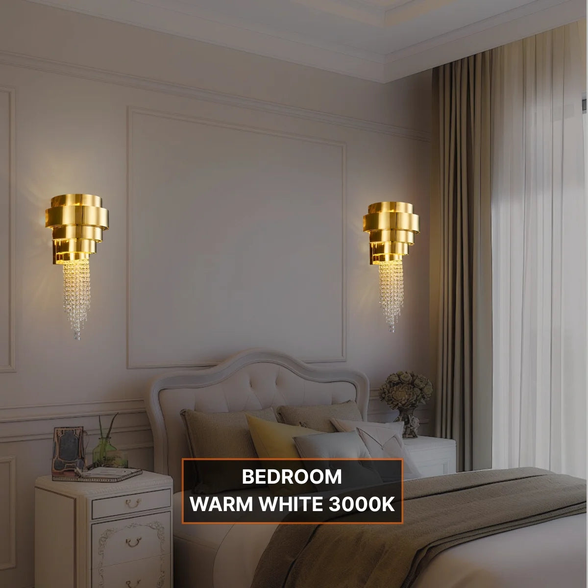 modern gold crystal sconce