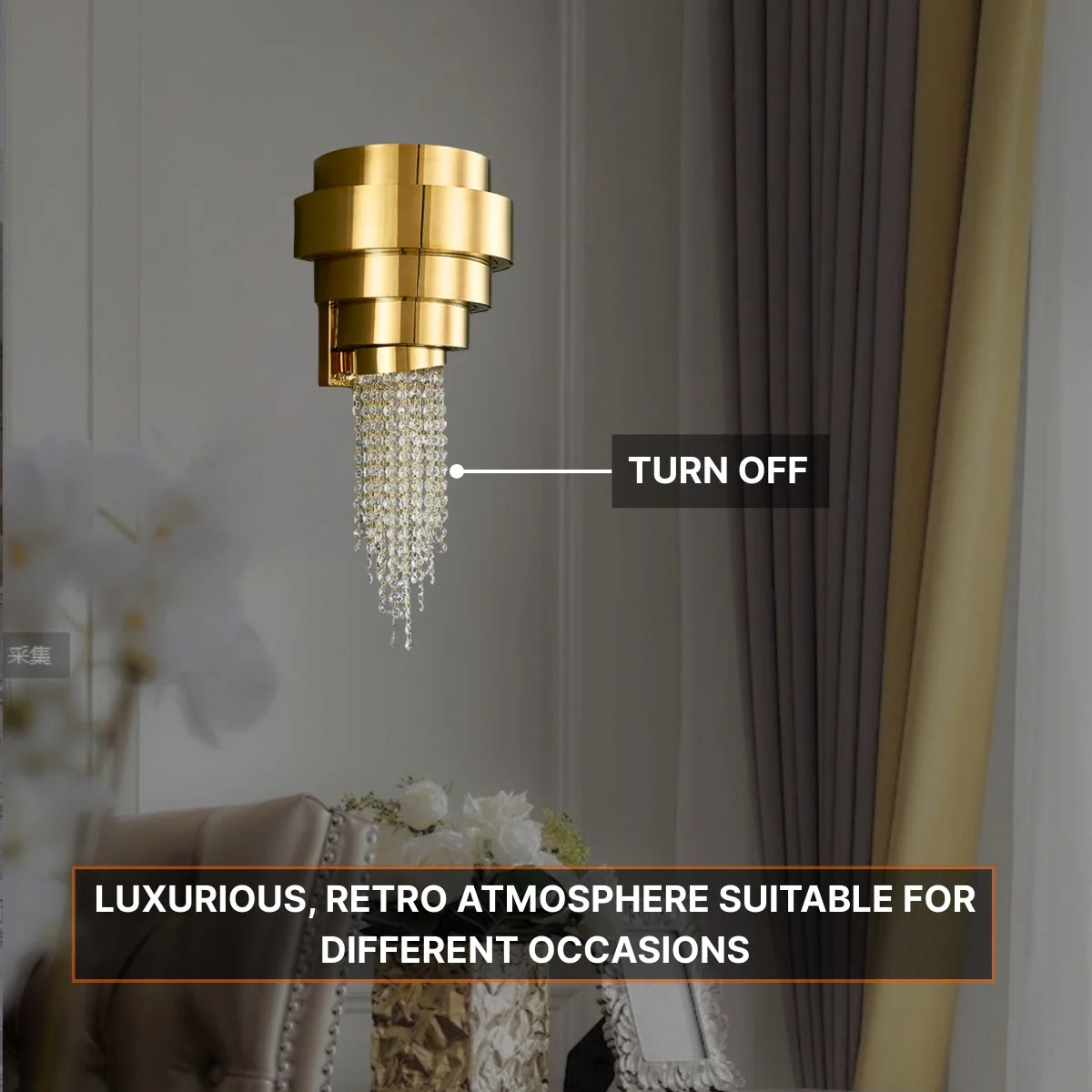 modern gold crystal sconce