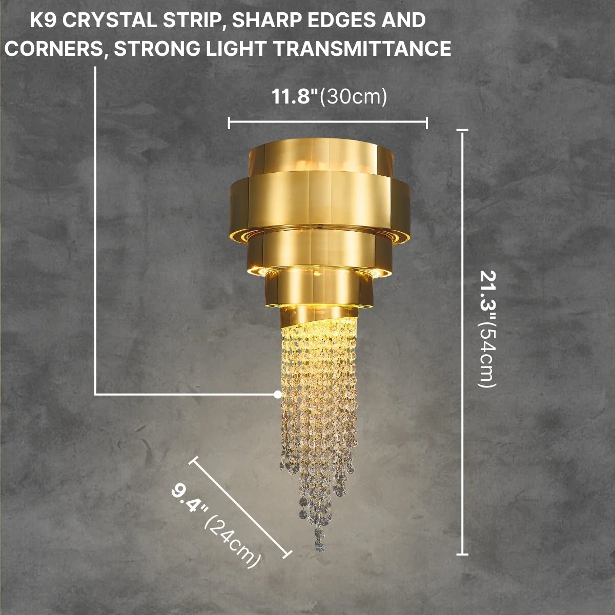 modern gold crystal sconce