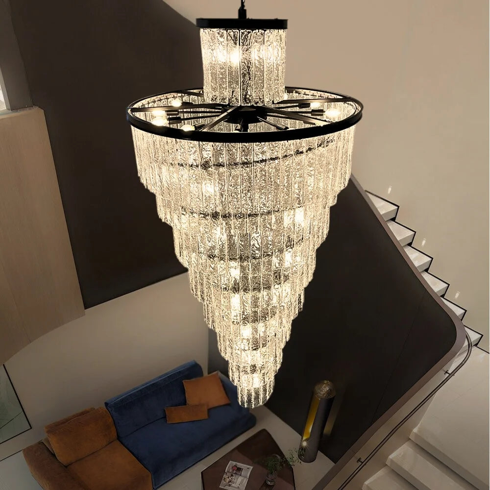 Aqua Black Glass Pendant Light