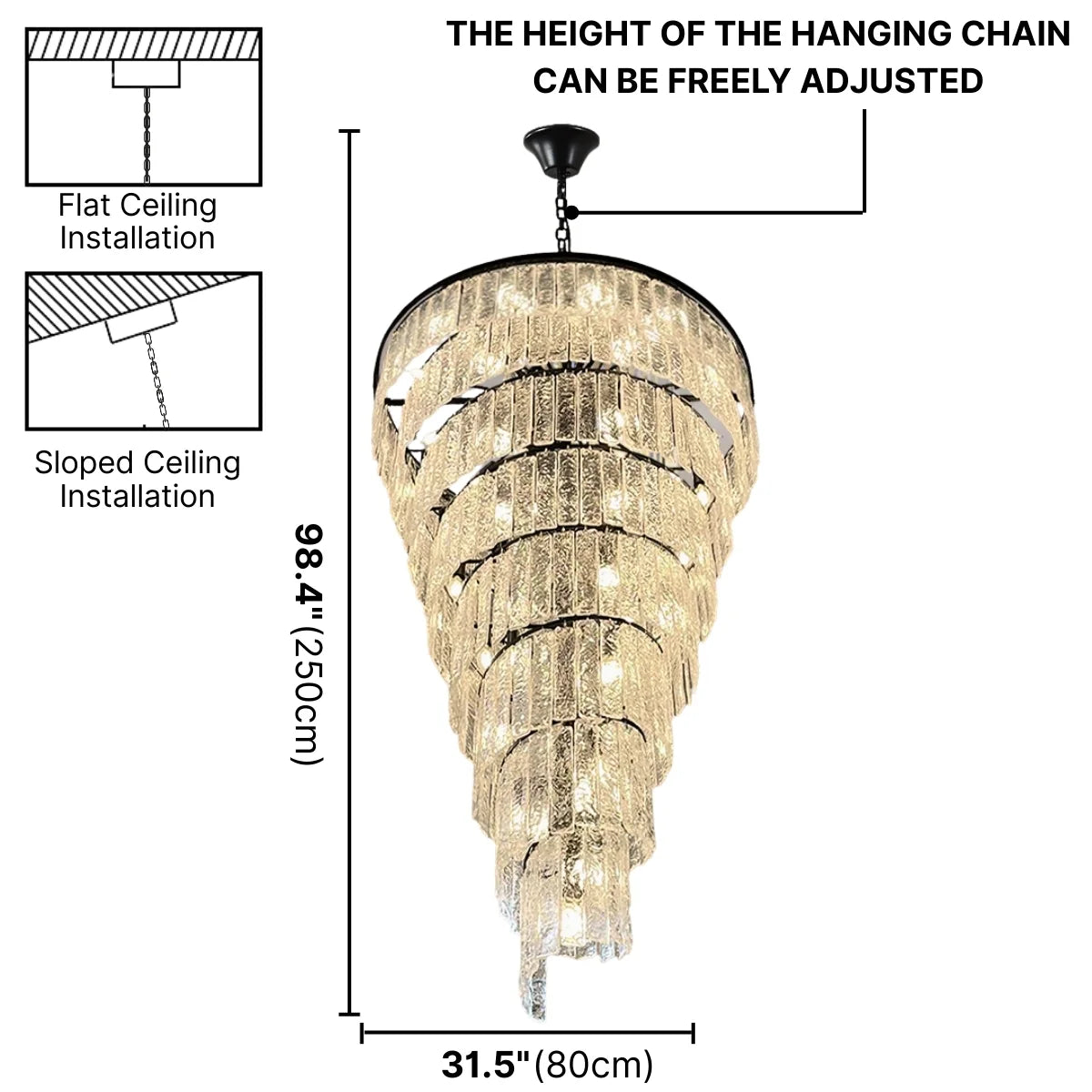 Black Glass Pendant Light