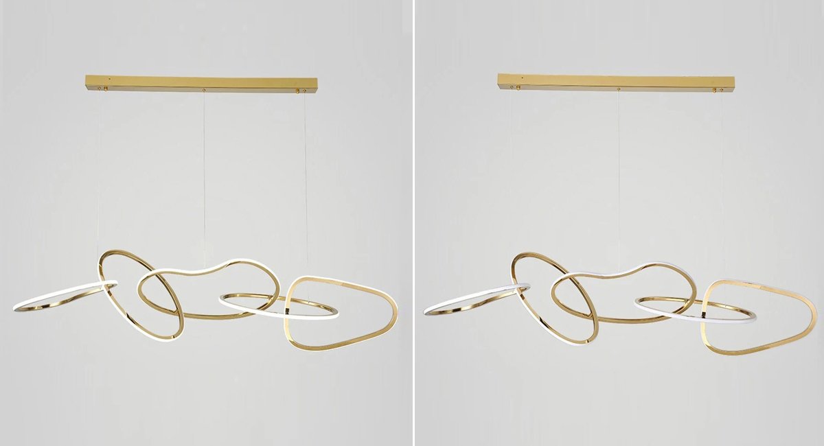 Arcus Pendant Light-Contemporary Gold LED Light Fixtures For Dining Room-Real Shot