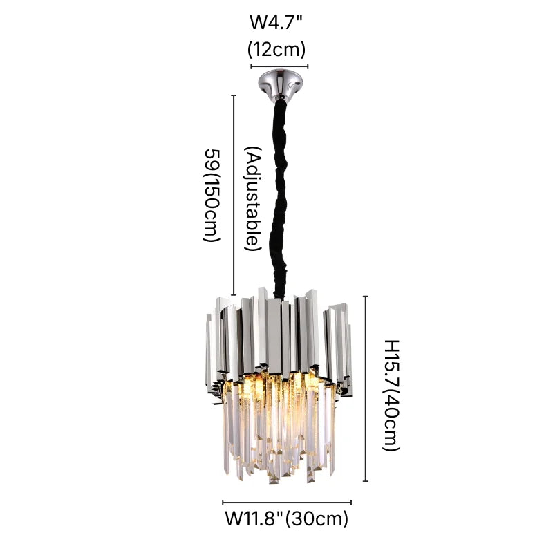 Astra Small Gold/Chrome Crystal Pendant Light for Dining Room & Kitchen Island