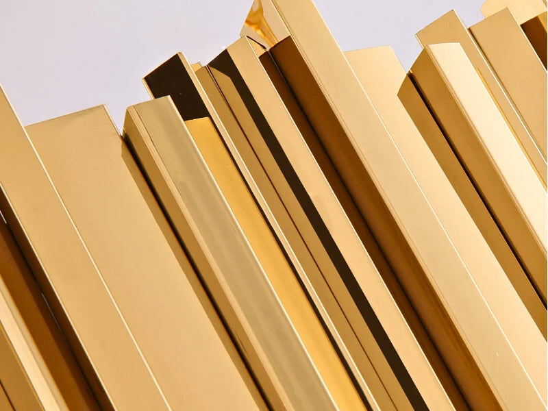 Astra Chandelier-X-Long Modern Gold Crystal Chandelier With Entrance