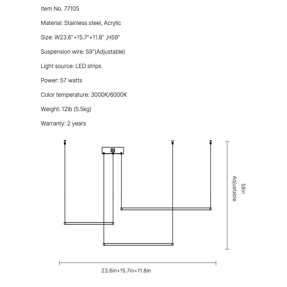 Aura Chandelier-Gold Rings Hanging LED Light Fixture For Living Room SKU
