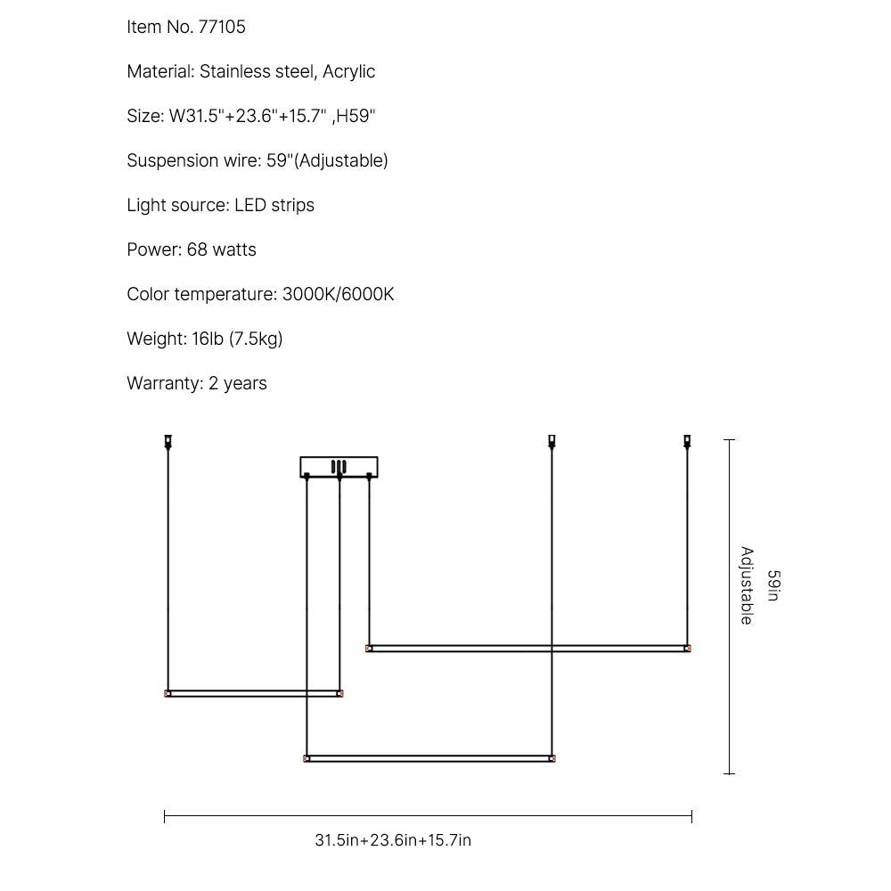 Aura Chandelier-Gold Rings Hanging LED Light Fixture For Living Room SKU