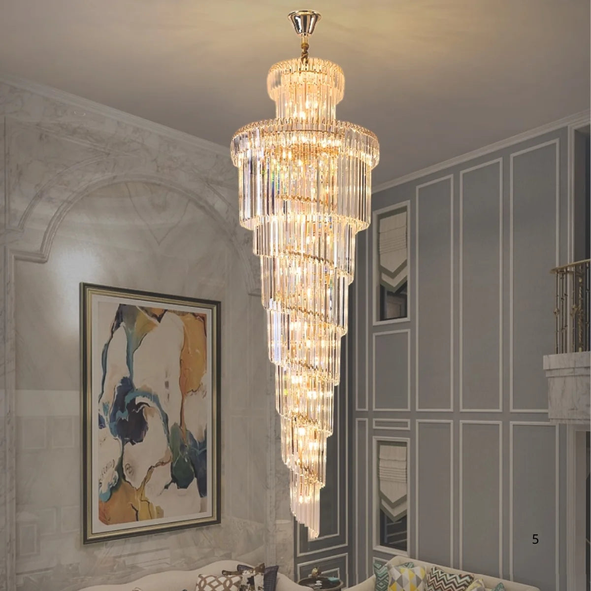 multi-tier crystal chandelier