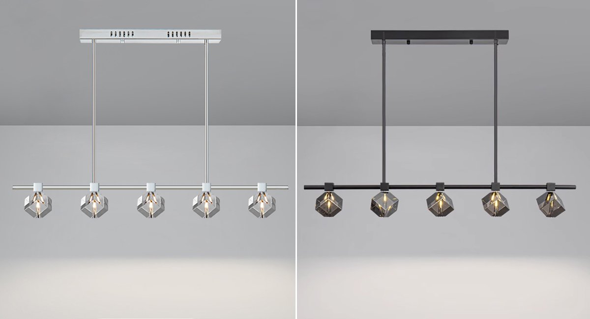 Axis Pendant Light-Modern Style Black Crystal Pendant Light For Dining Room Real Shot For Chrome and Black