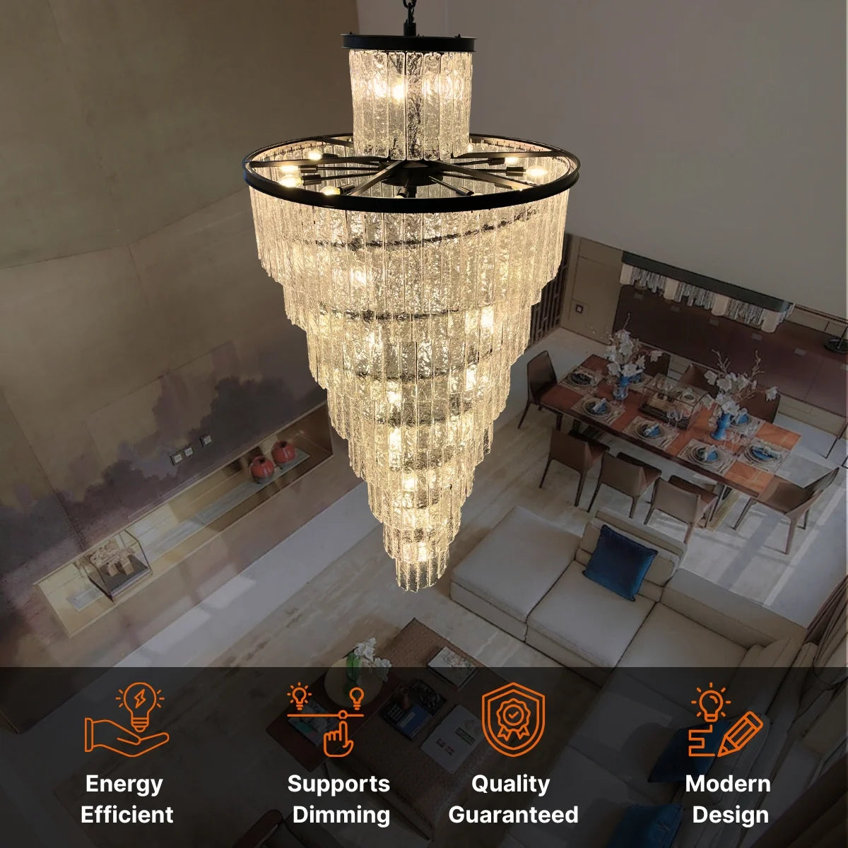 Black Glass Pendant Light