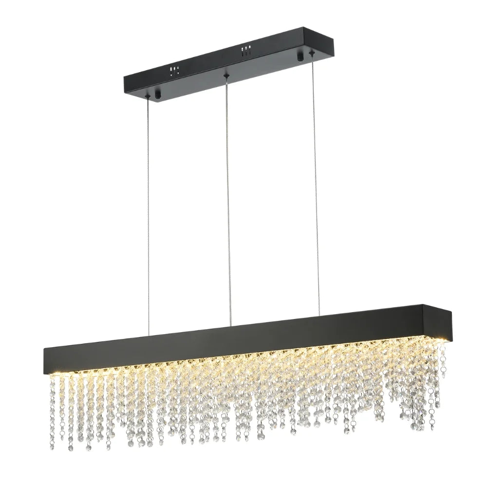 Bling Pendant Light-Gold crystal Chandelier For Modern Dining Room