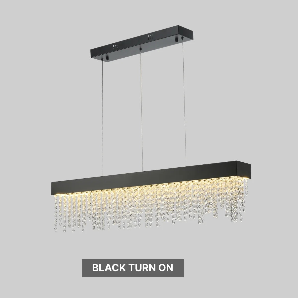 Bling Pendant Light-black crystal Chandelier For Modern Dining Room