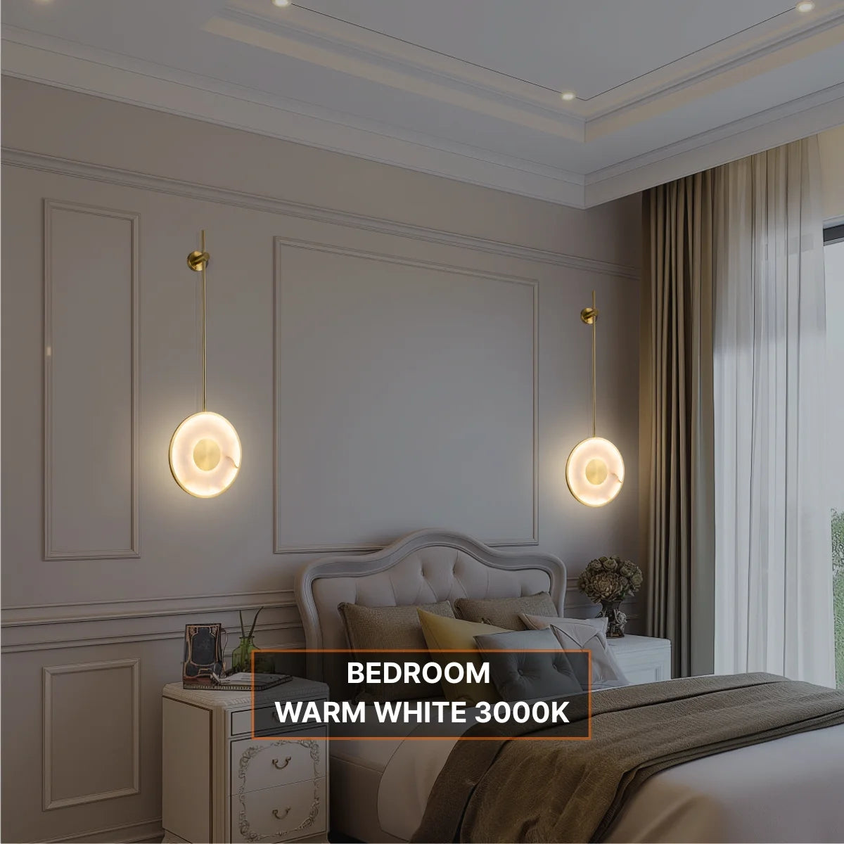 Brass and Marble Wall Light