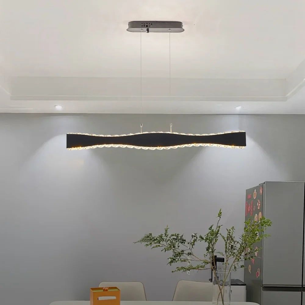 Bright Rectangular Crystal Chandelier