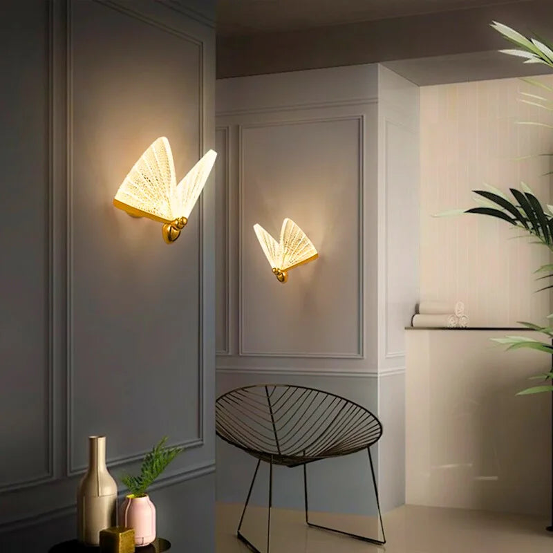 butterfly LED wall light
