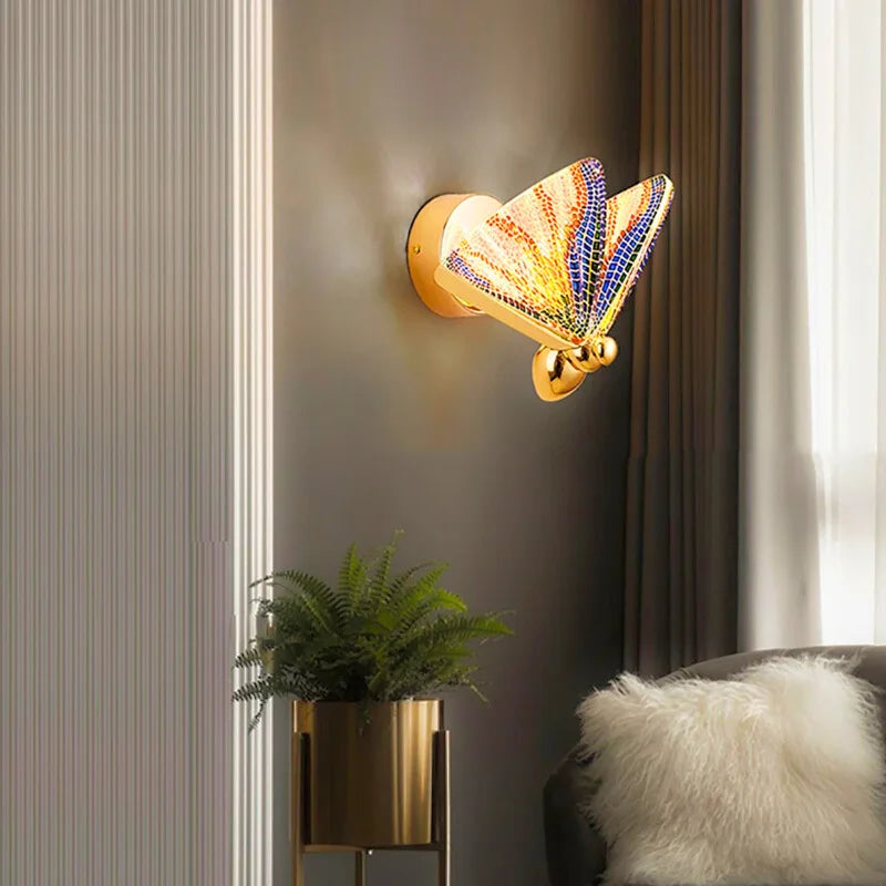 butterfly LED wall light