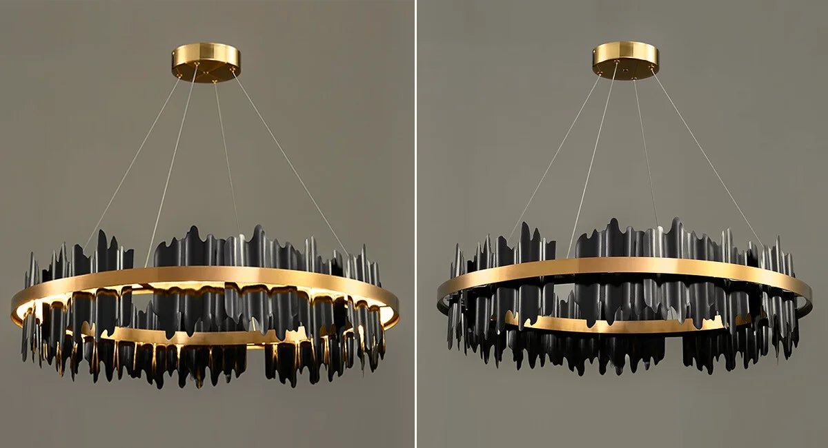 Black and gold chandelier