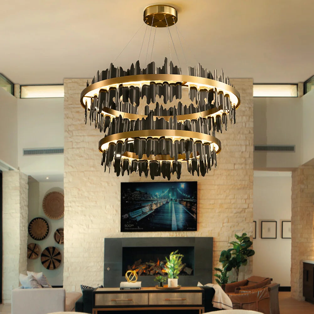 Black and gold chandelier