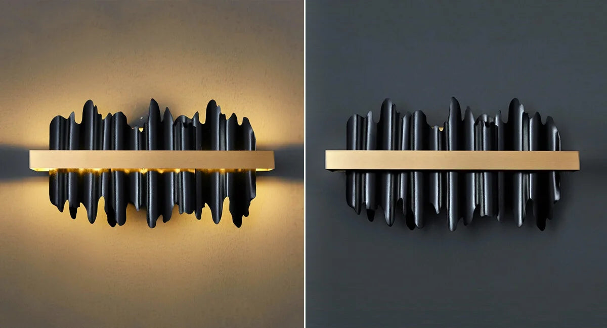 Black and gold wall lamp
