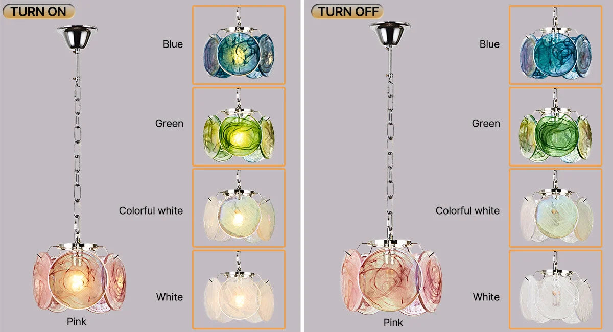 chrome glass pendant light