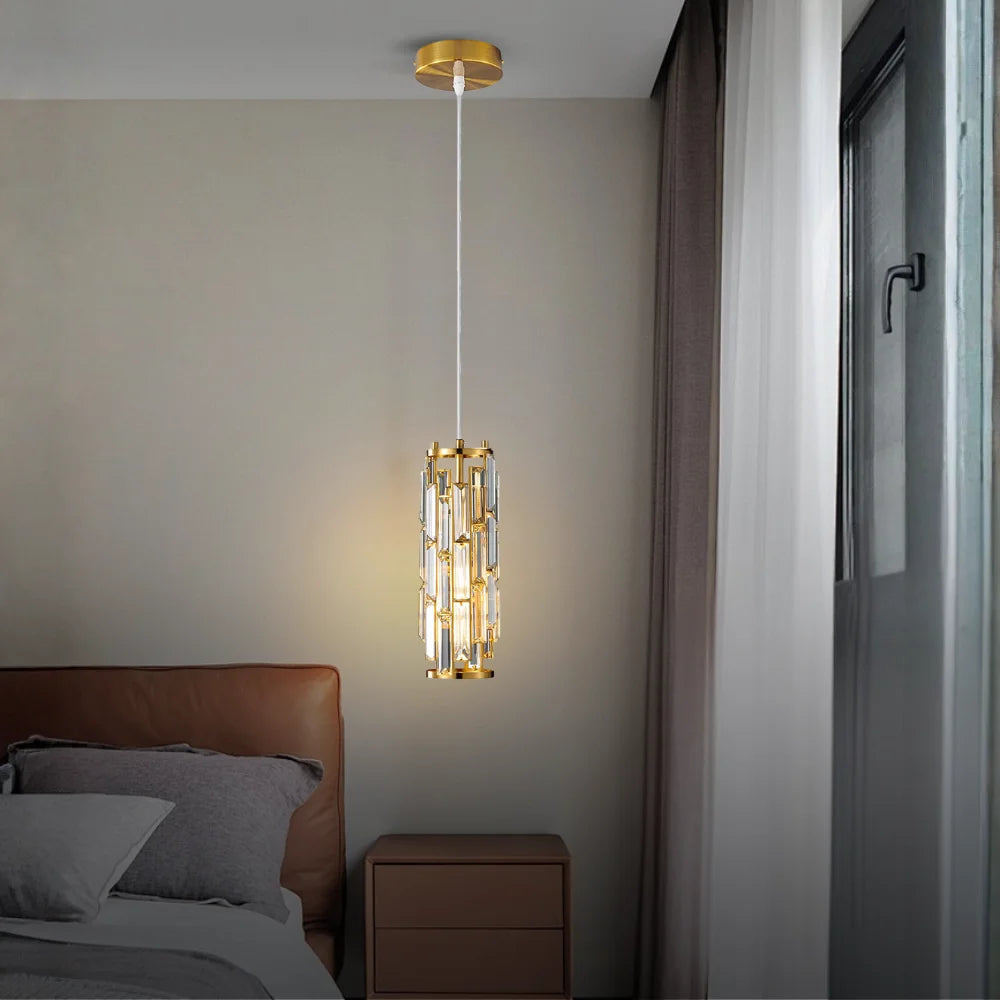 Clyo Black/Gold/Chrome Crystal Pendant Lights for Kitchen Island