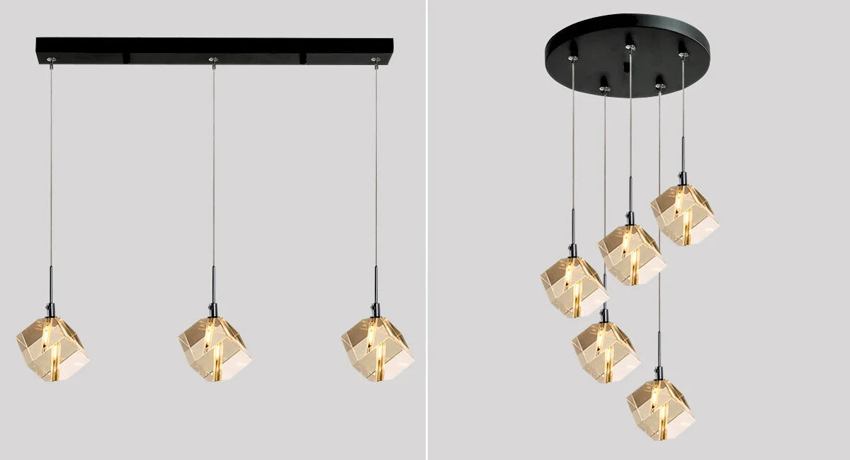 black crystal pendant light