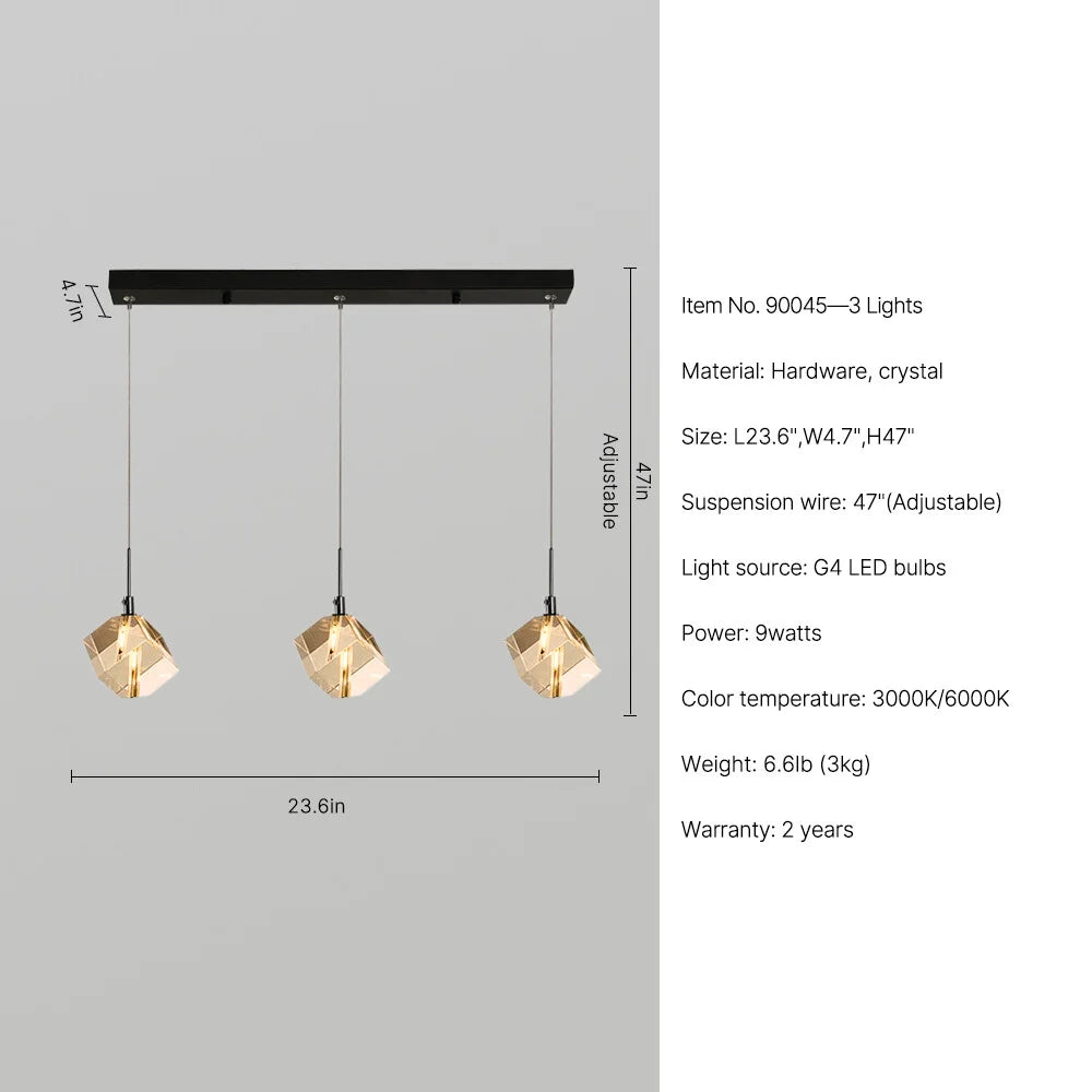 three lights chandelier