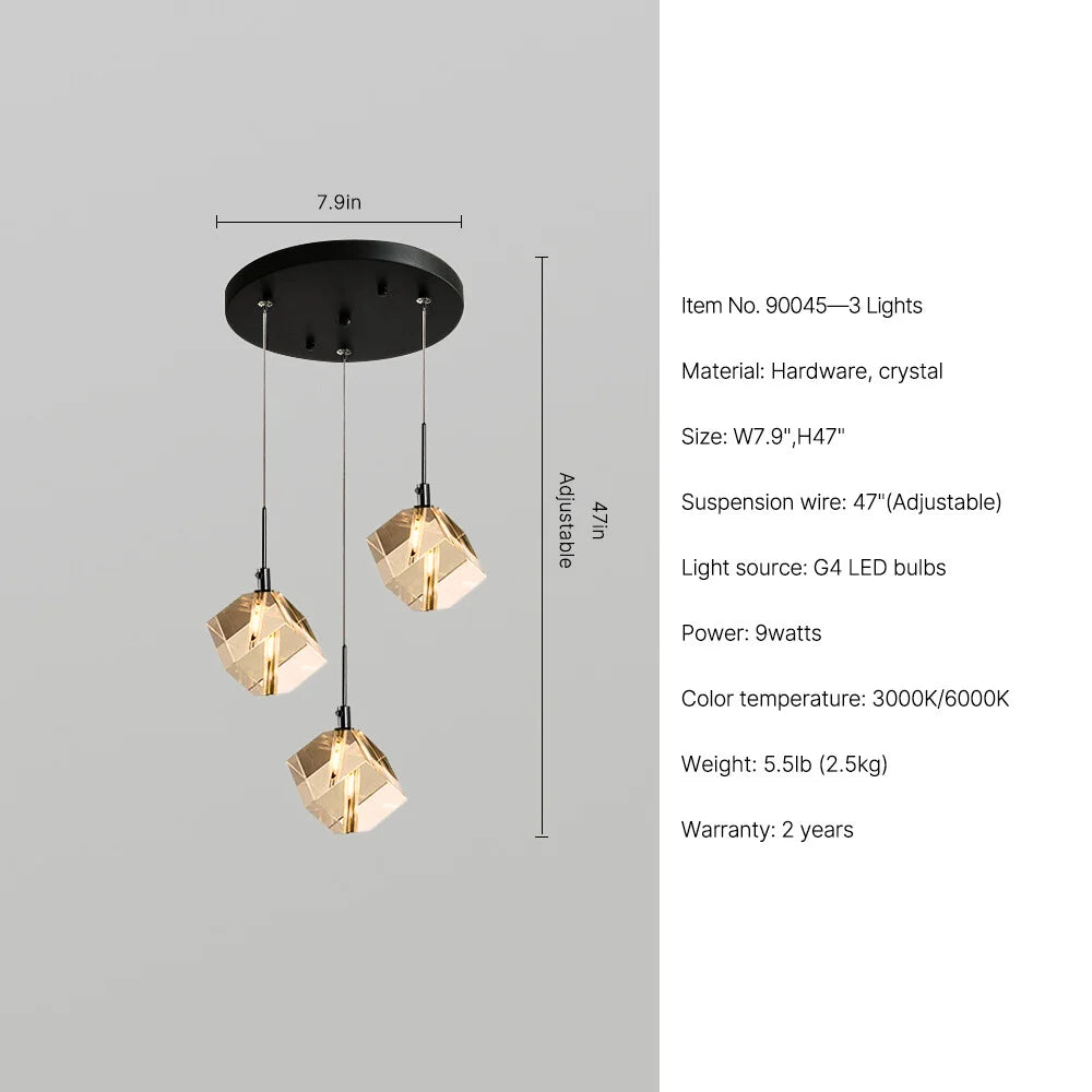 crystal small pendant light